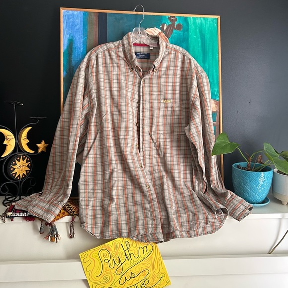 Levi's Tan and Orange Plaid Casual Shirt XL - Picture 15 of 16